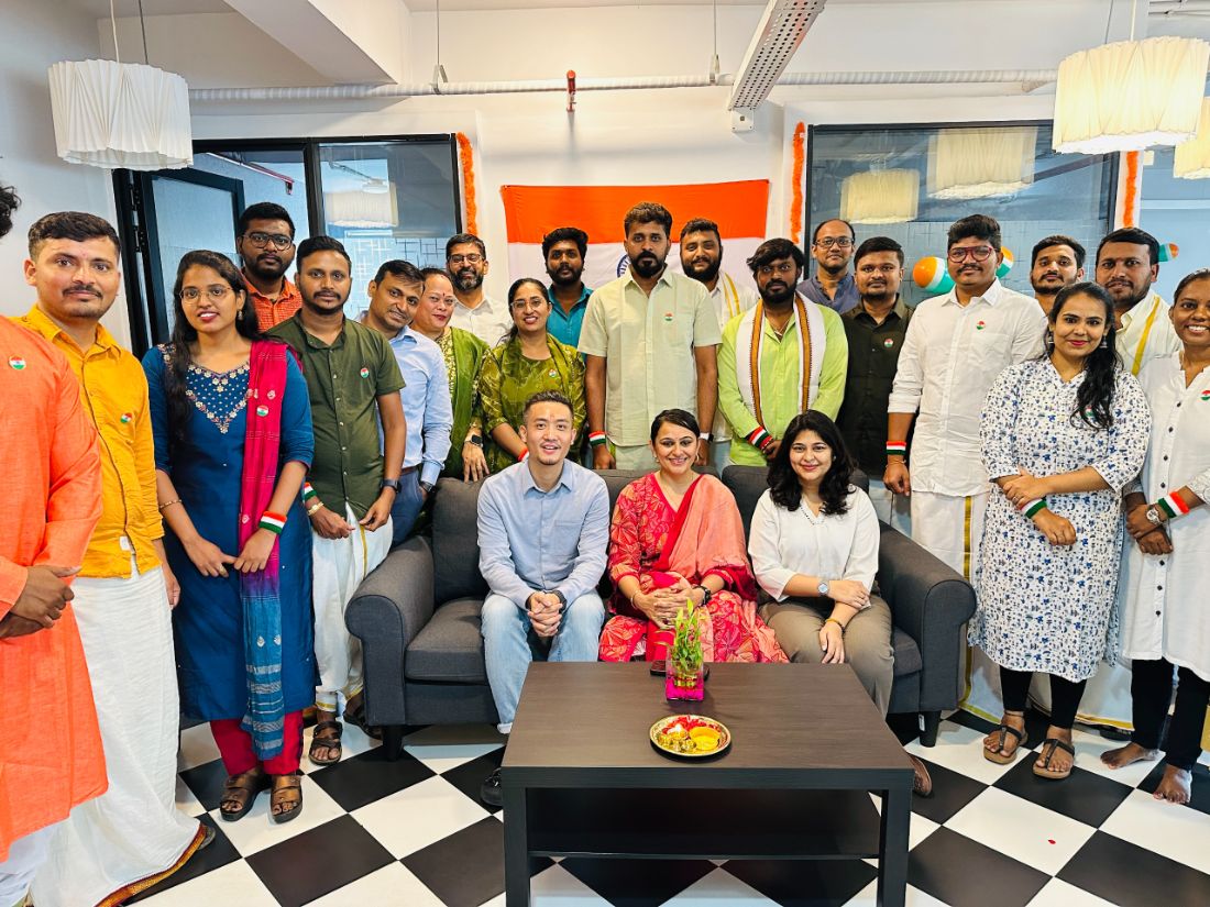 Valuecart team with a visiting client